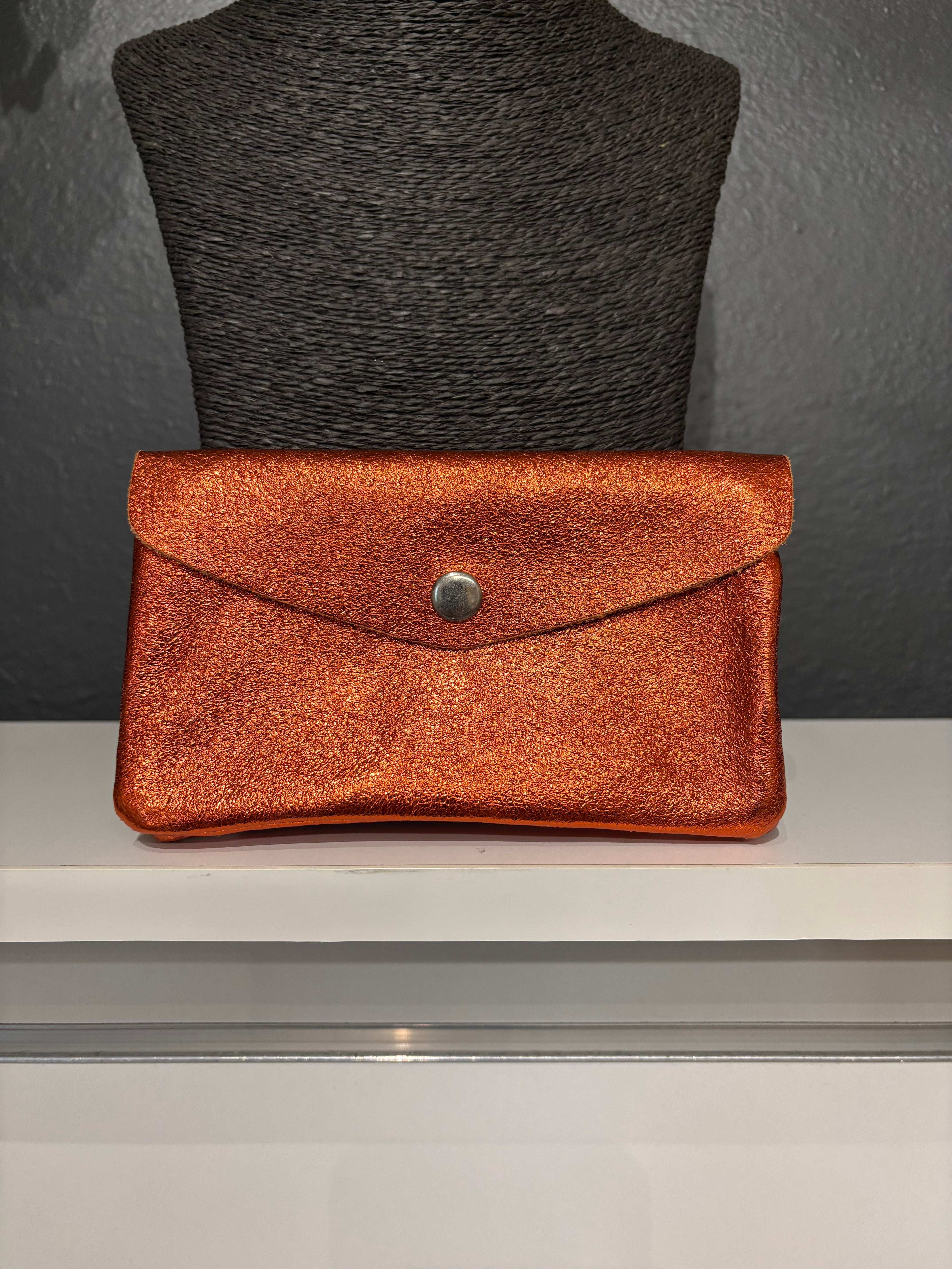 Porte-monnaie Orange en Cuir