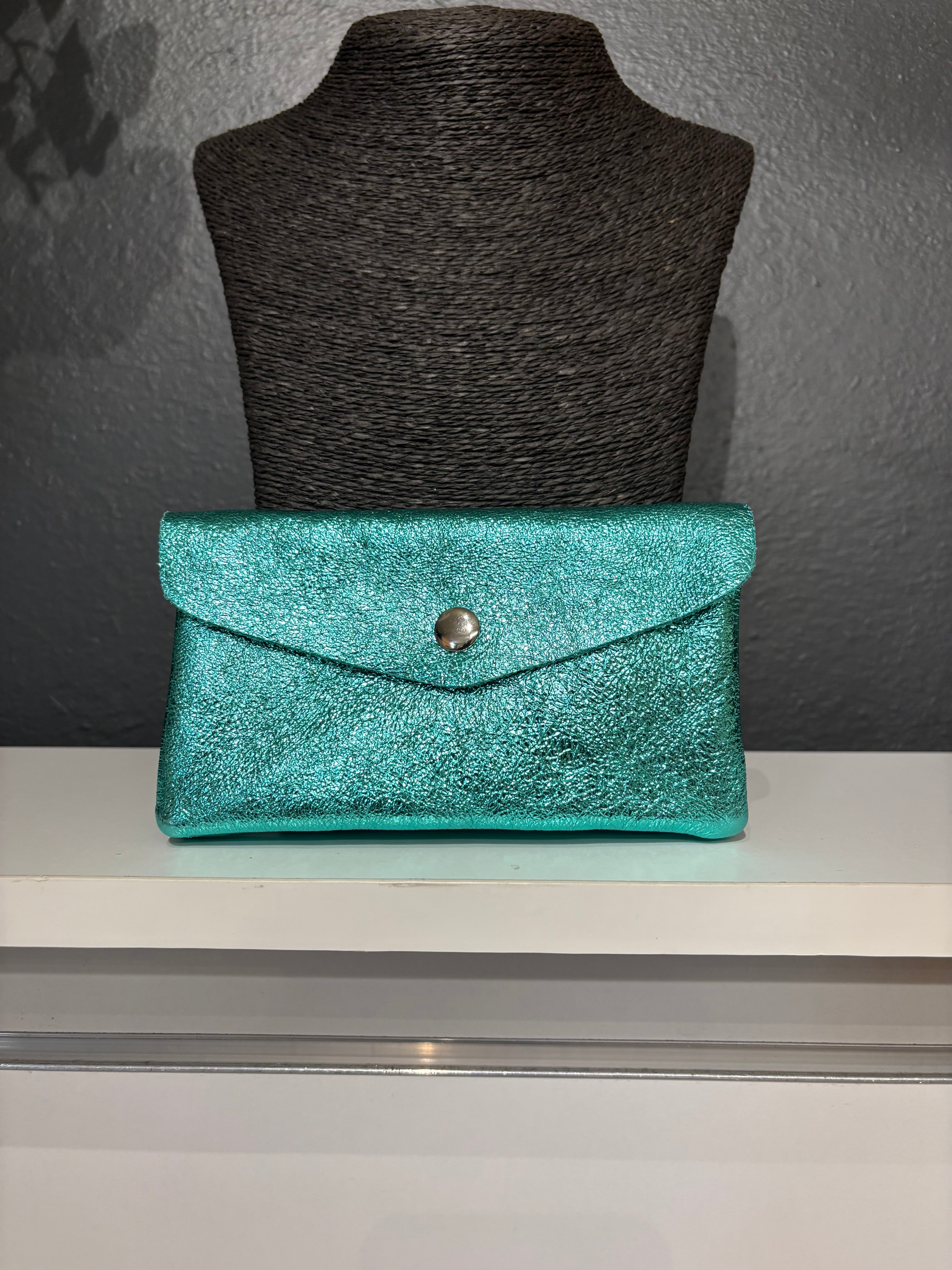 Porte-monnaie Turquoise en Cuir